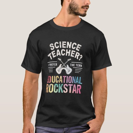 最高のサイエンス教師 教育界のロックスター ABC Tシャツ (正面)