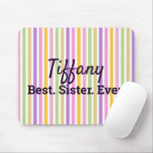 最高のシスターカラフル縦型ストライプ型 マウスパッド (マウス)