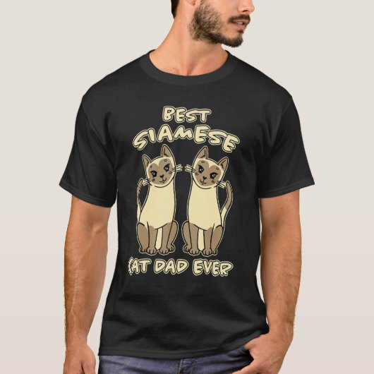 最高のシャム猫のパパ ネコ好き お父さん 猫 ネコ Tシャツ (正面)