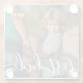 最高のシンプルよくはしゃぐモダンパパスクリプトの写真 ガラスコースター (裏面)