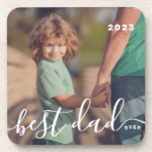 最高のシンプルよくはしゃぐモダンパパスクリプトの写真 コースター (正面)