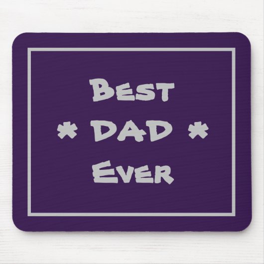 最高のシンプルパパエレガント紫モダン&グレー マウスパッド (正面)