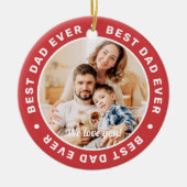 最高のシンプルパパモダンカスタム写真 セラミックオーナメント (正面)