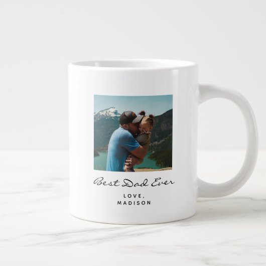 最高のシンプルパパScript Photo Gift ジャンボコーヒーマグカップ (右)