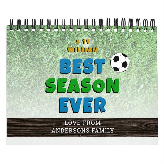 最高のシーズン前サッカーのボールパーソナライズされた カレンダー (カバー)