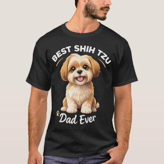 最高のシーズーお父さん かわいい犬のお父さん Tシャツ