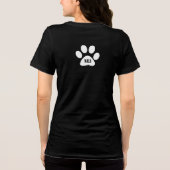 最高のシーズー犬ママの足跡 カスタムネームデザイン トライブレンドTシャツ (裏面)