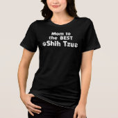 最高のシーズー犬ママの足跡 カスタムネームデザイン トライブレンドTシャツ (正面)