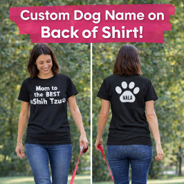 最高のシーズー犬ママの足跡 カスタムネームデザイン トライブレンドＴシャツ