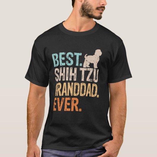 最高のシーズー(犬)ツおじいちゃんダエバードッグラバーグランドパファン Tシャツ (正面)