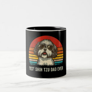 最高のシーズー（犬）TzuパパEverおもしろいシーズー（犬）TzuパパGIF ツートーンマグカップ