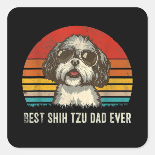 最高のシーズー(犬) TzuパパEverシーズー(犬)TzuパパGif スクエアシール