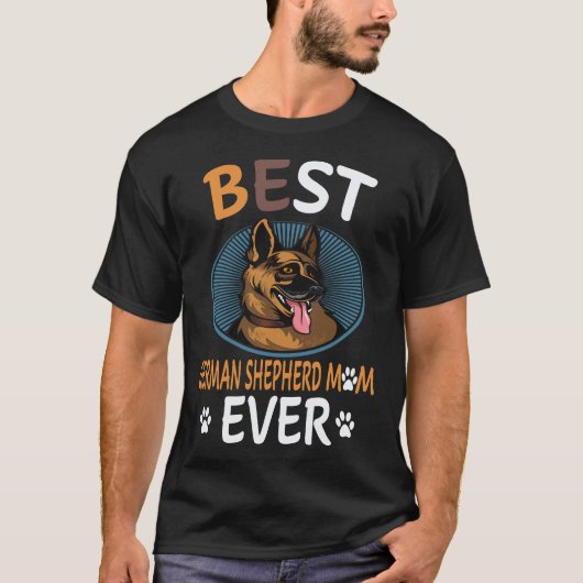 最高のジャーマンシェパードママ ドイツ牧羊犬 Tシャツ (正面)