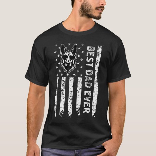 最高のジャーマンシェパード犬パパ アメリカ合衆国 父の日 Tシャツ (正面)