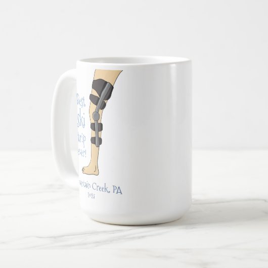 最高のスキートリップエバおもしろいーニーブレース コーヒーマグカップ (正面左)
