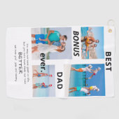 最高のステップパパへ フォト4枚 父の日 ゴルフタオル (横)