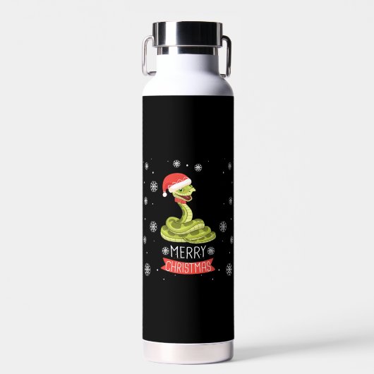 最高のスネークとシャツのクリスマス最高の日 ウォーターボトル (正面)