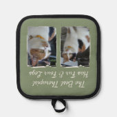 最高のセラピストは毛皮と4本の脚2フォトグリーン 鍋敷き (正面)