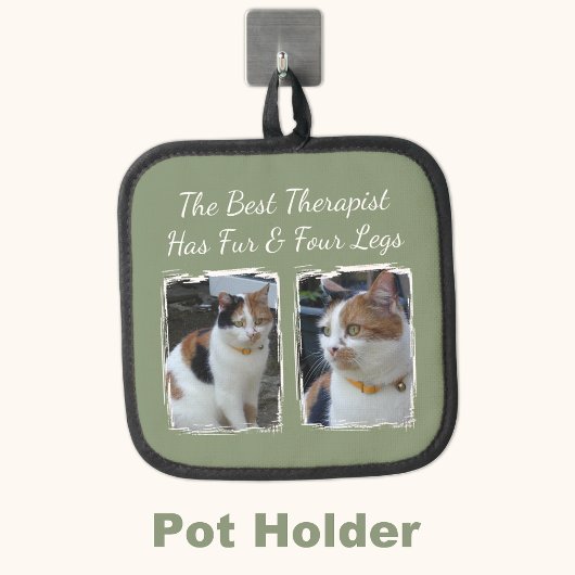 最高のセラピストは毛皮と4本の脚2フォトグリーン 鍋敷き