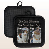 最高のセラピストは毛皮と4本の脚2フォトブラック 鍋敷き