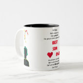 最高のソンはヘッドセ聞ットで音楽に興味がある ツートーンマグカップ (正面左)