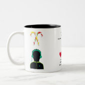 最高のソンはヘッドセ聞ットで音楽に興味がある ツートーンマグカップ (左)