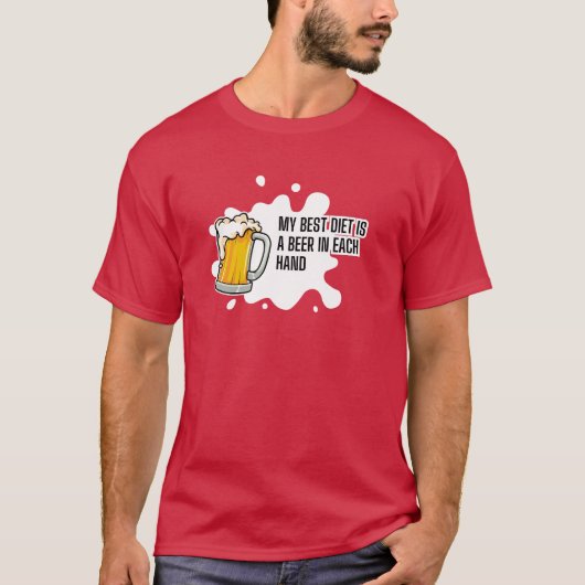 最高のダイエットはビール – 楽しい飲酒ギフト Tシャツ (正面)