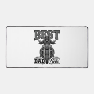 最高のダッドはバイク好き ヴィンテージ風Tシャツ_1 デスクマット