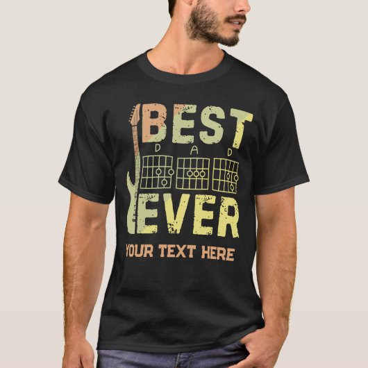 最高のダッド ギタリスト ミュージシャン 父の日 Tシャツ (正面)