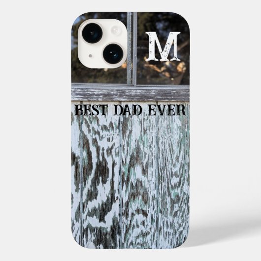 最高のダッド 使い込まれたウッドイニシャル Case-Mate iPhoneケース (裏面)