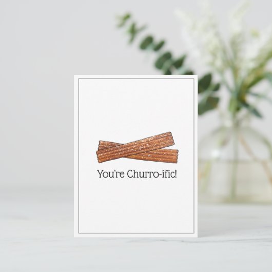 最高のチョコレートを添えたフライドチュロス ポストカード (スタンド正面)