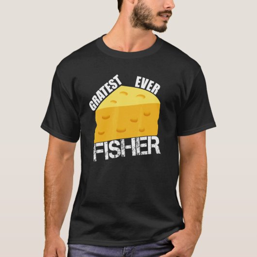 最高のチーズのダジャレの釣り好きのための面白い魚のデザイン Tシャツ (正面)