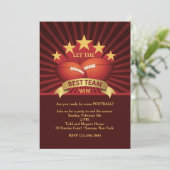 最高のチームのフットボールパーティーへの招待 招待状 (スタンド正面)