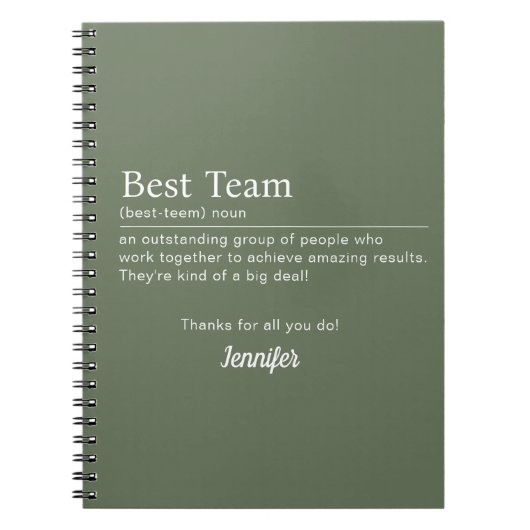 最高のチーム企業のスタッフの評価スタッフ ノートブック (正面)