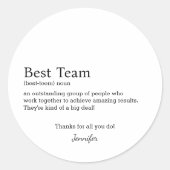 最高のチーム企業のスタッフの評価スタッフ ラウンドシール (正面)