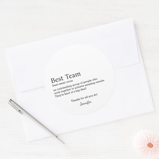 最高のチーム企業のスタッフの評価スタッフ ラウンドシール (封筒)