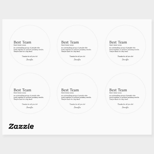 最高のチーム企業のスタッフの評価スタッフ ラウンドシール (シート)