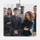 最高のチーム定義カスタム写真クリスマス セラミックオーナメント (裏面)