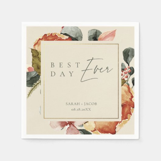 最高のディエバーエレガント庭園の結婚式 スタンダードカクテルナプキン (正面)