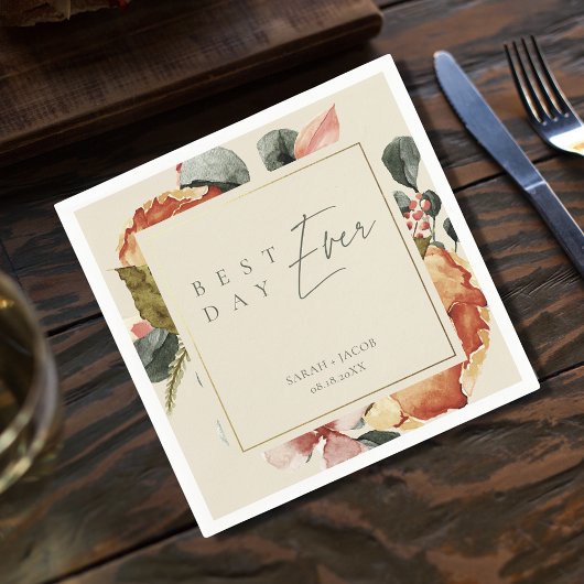 最高のディエバーエレガント庭園の結婚式 スタンダードカクテルナプキン