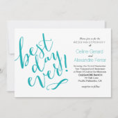 最高のディ・エバー結婚式招待状 |ティール（緑がかった色） 招待状 (正面)