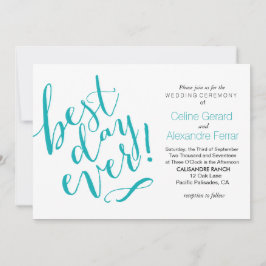 最高のディ・エバー結婚式招待状 |ティール（緑がかった色） 招待状