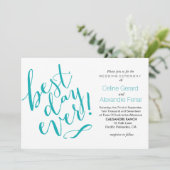 最高のディ・エバー結婚式招待状 |ティール（緑がかった色） 招待状 (スタンド正面)