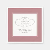 最高のデイエバーエレガントなウェディングハートほこりっぽいバラ スタンダードカクテルナプキン (正面)