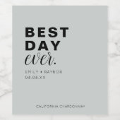 最高のデイエバータイポグラフィ結婚ズ ワインラベル (シングルラベル)