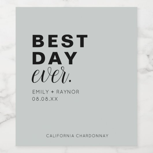 最高のデイエバータイポグラフィ結婚ズ ワインラベル (シングルラベル)