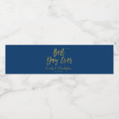 最高のデイエバーネイビーブルー&ゴールドフォイル ペットボトルラベル (シングルラベル)