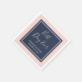 最高のデイエバーネイビーブルー&赤面結婚ズ スタンダードカクテルナプキン (角)
