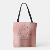 最高のデイエバーバラ金ゴールド赤面ピンク トートバッグ (裏面)