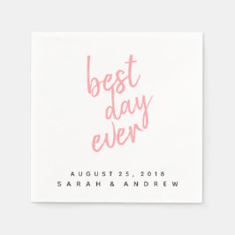 最高のデイエバーピンク結婚のカクテルナプキン スタンダードカクテルナプキン